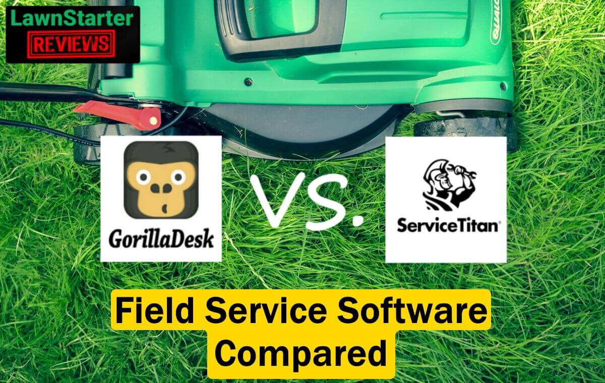 GorillaDesk vs服务泰坦:现场服务软件比较-背景图像:草坪上的割草机